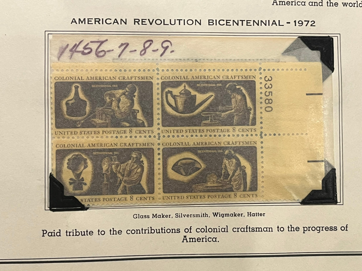 8c American Revolution Bicentennial Plate Block