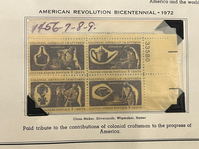 8c American Revolution Bicentennial Plate Block