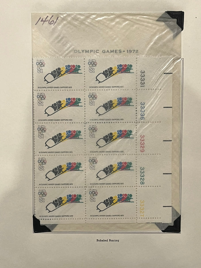 8c Olympic Games Plate Block