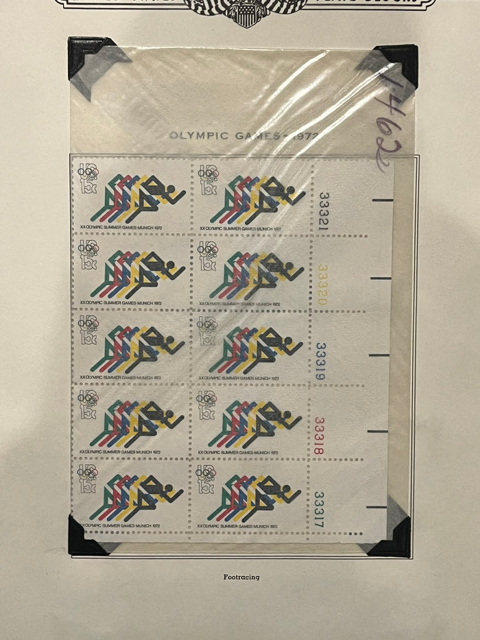 15c Olympic Games Plate Block