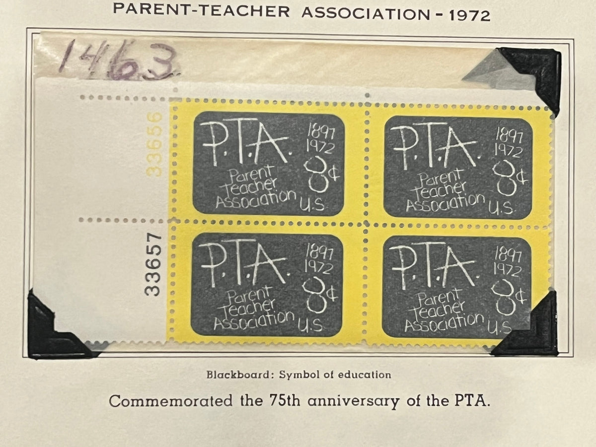 8c Parent Teachers Association Plate Block