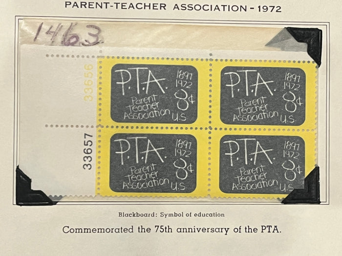 8c Parent Teachers Association Plate Block