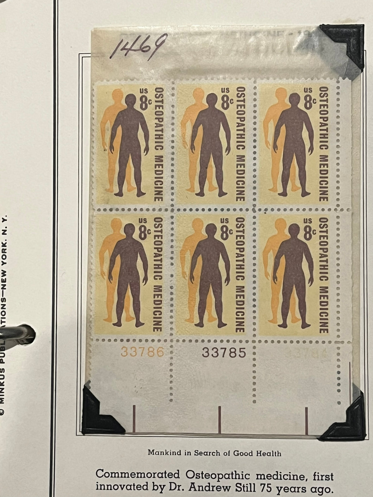 8c Osteopathic Medicine Plate Block