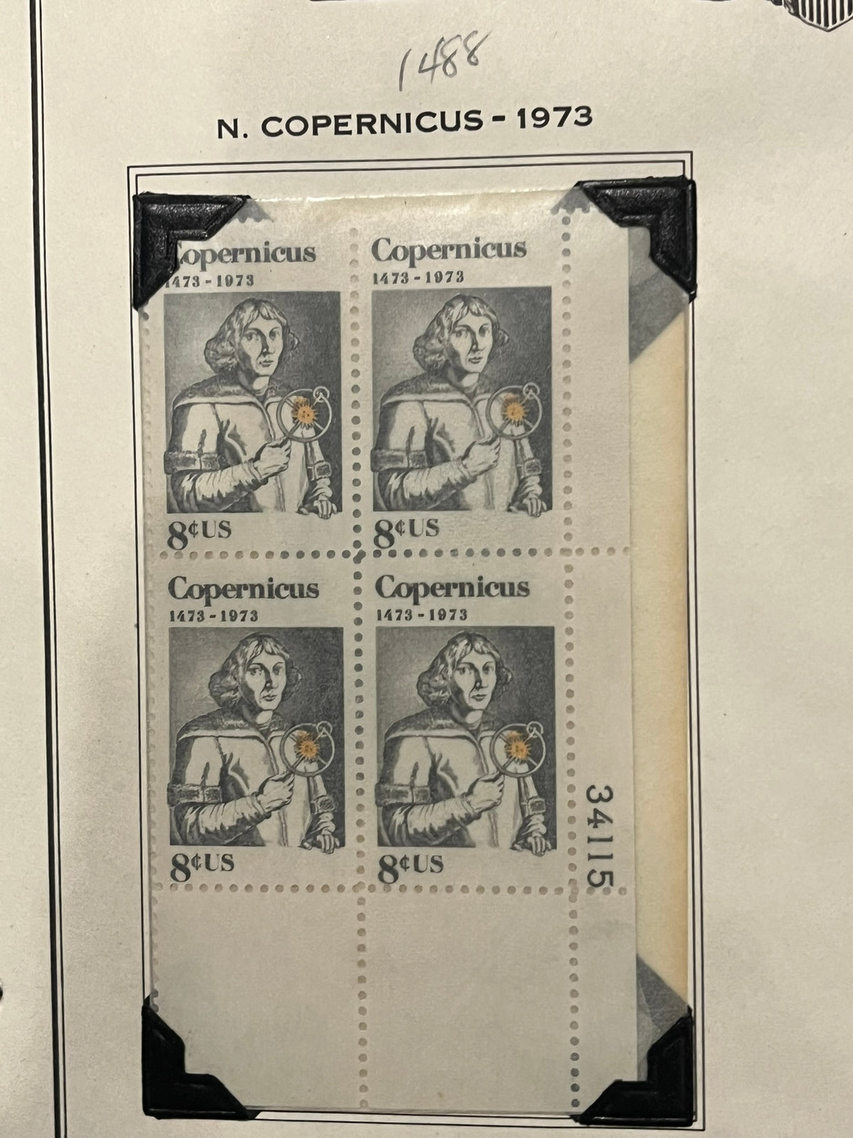 8c Copernicus Plate Block