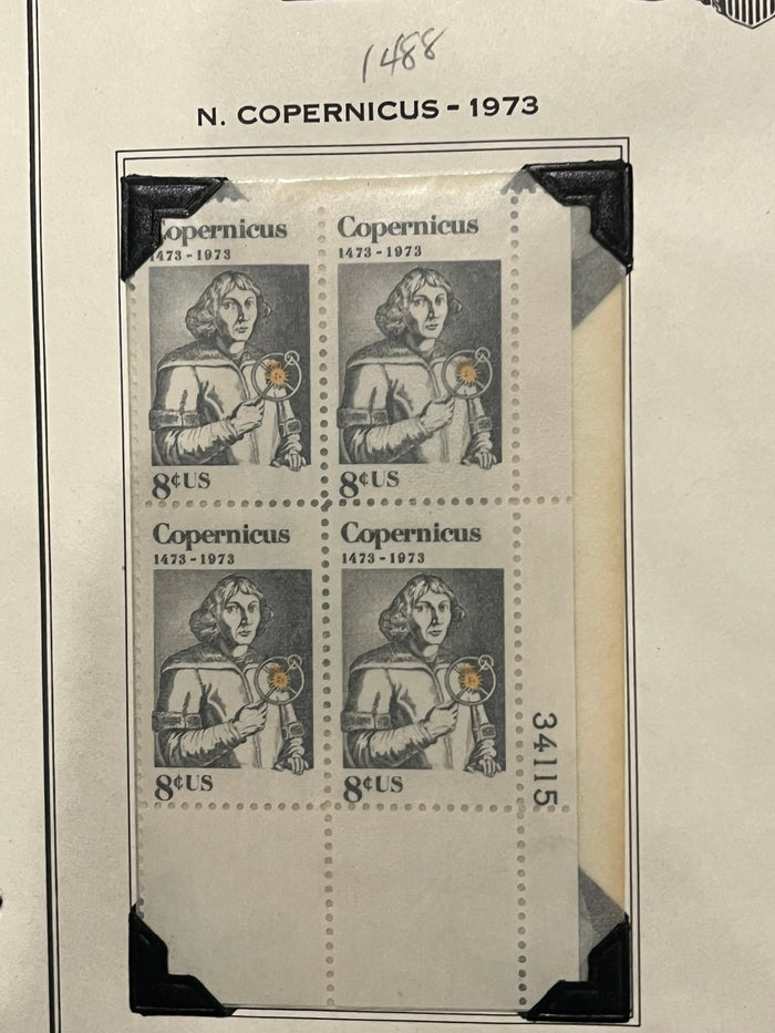 8c Copernicus Plate Block
