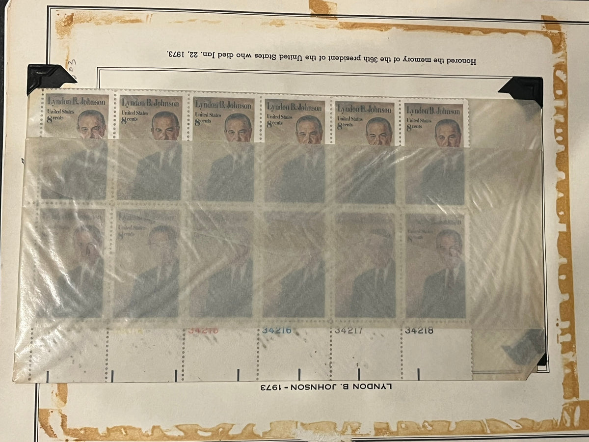 8c Lyndon B. Johnson Plate Block