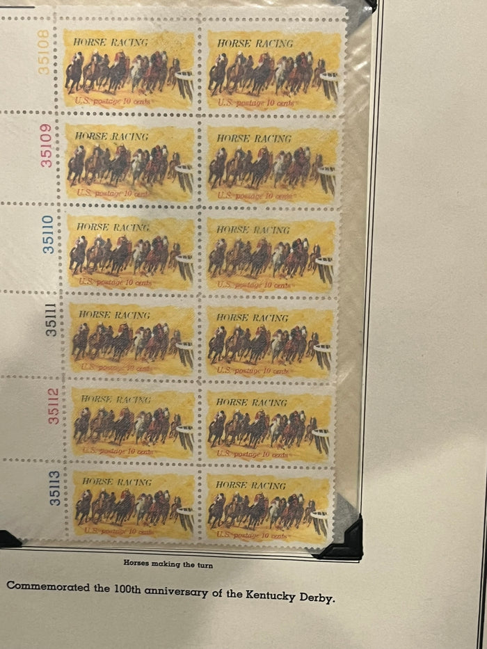 10c Horse Racing Plate Block