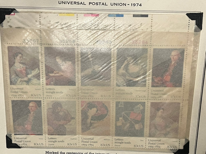 10c Universal Postal Union Plate Block