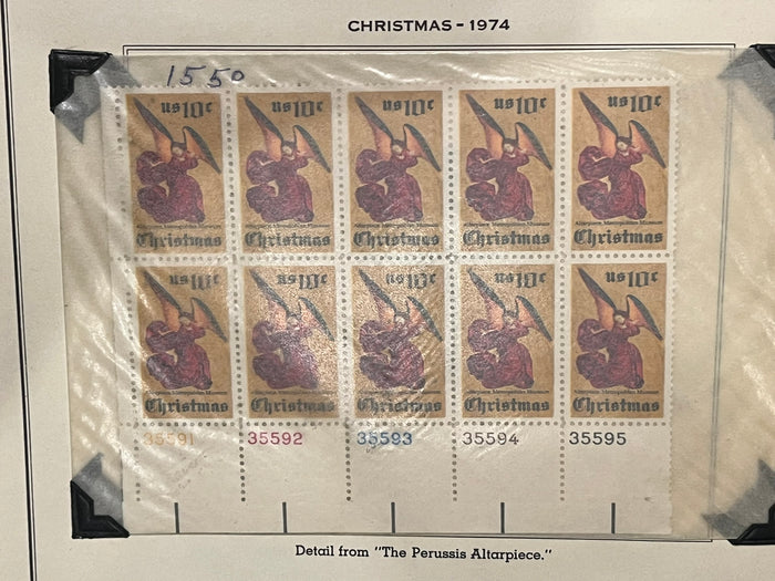 10c Christmas 1974 Altarpiece Metropolitan Museum Plate Block