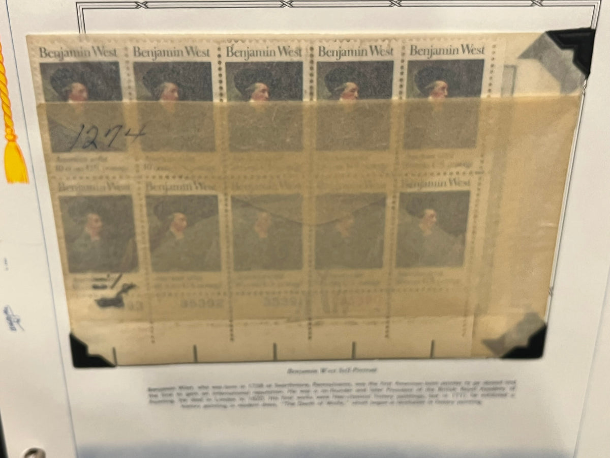 10c Benjamin West Plate Block