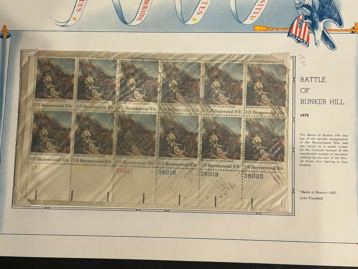 8c Battle of Bunker Hill Plate Block