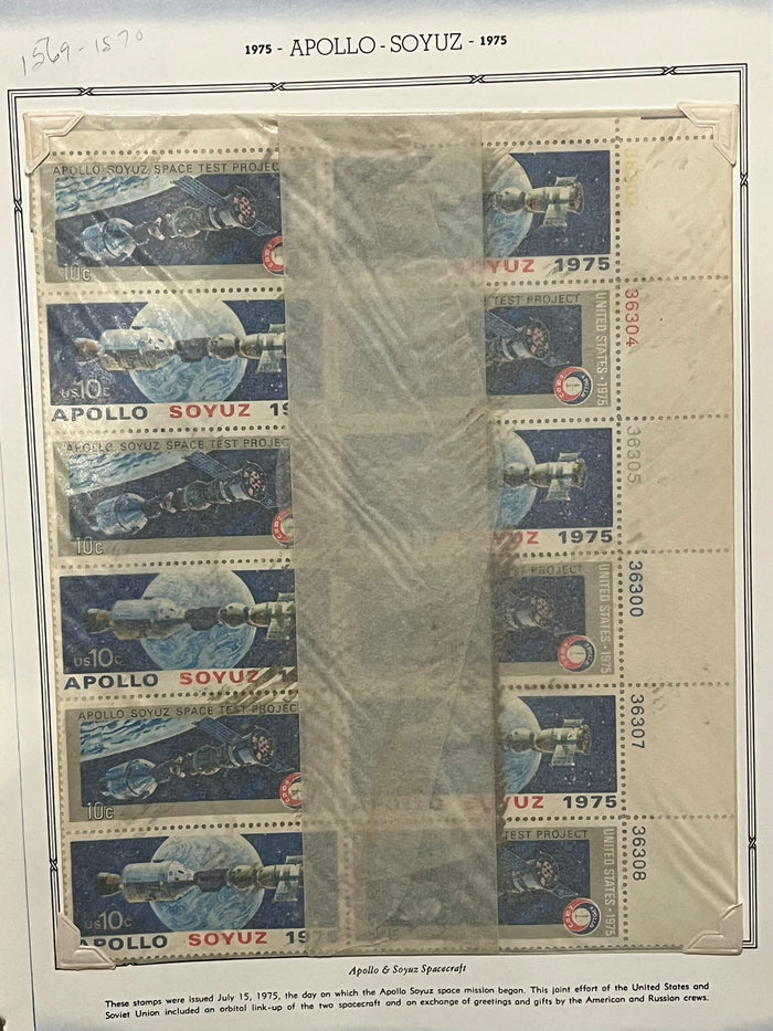 Apollo Soyuz Plate Block