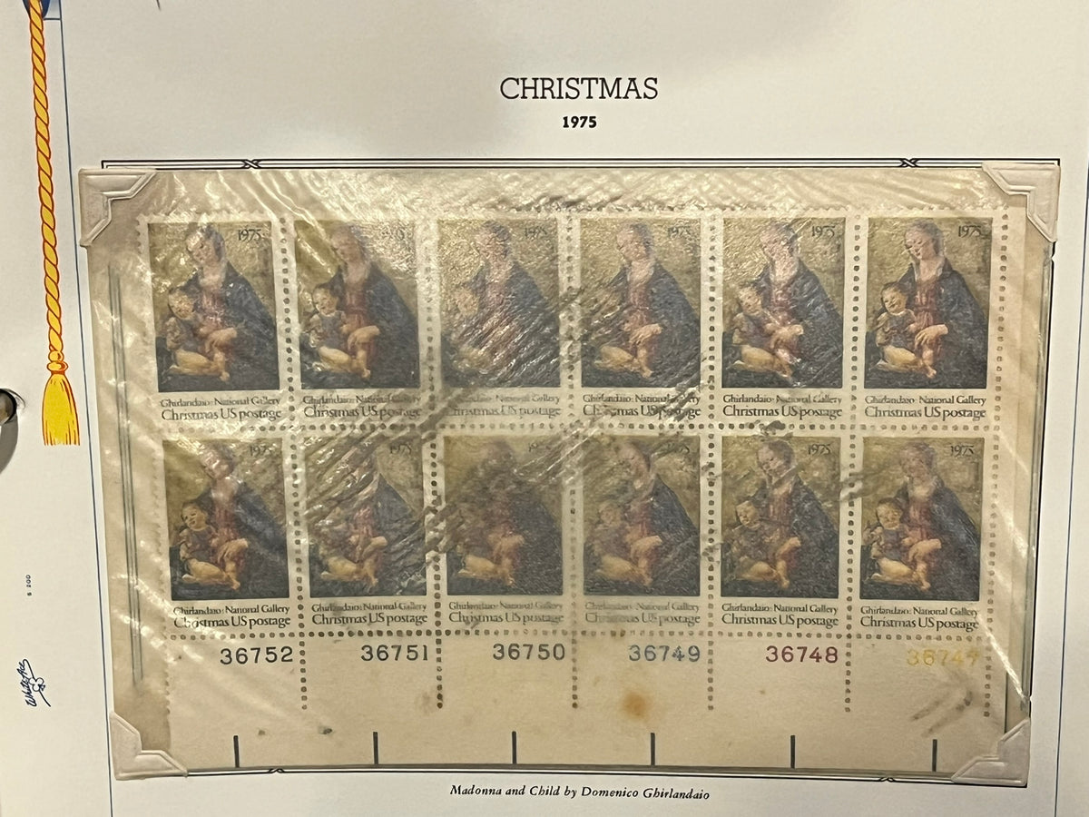 Christmas 1975 Ghilandaio National Gallery Plate Block