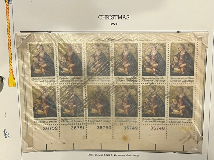 Christmas 1975 Ghilandaio National Gallery Plate Block