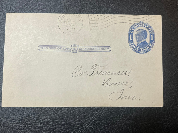 1910 McKinley 1c Blue Postal Card