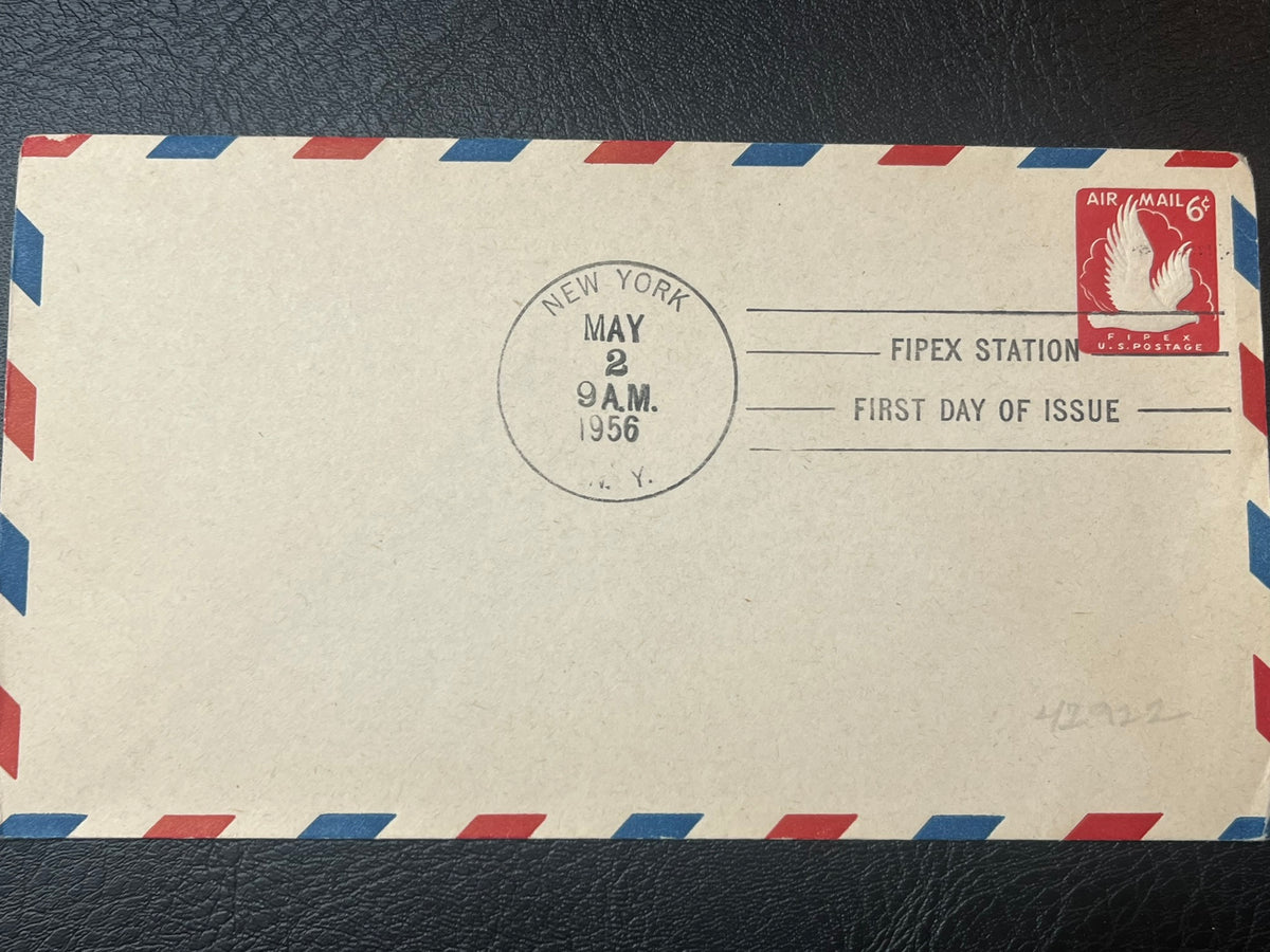 6c Air Mail Fipex Embossed  FDC
