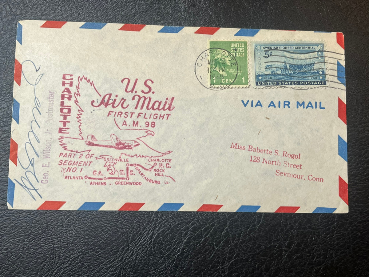 First Flight Atlanta - Charlotte  1948