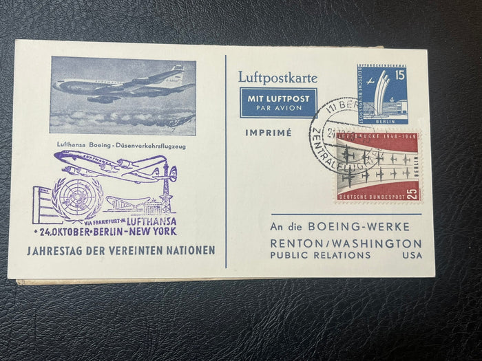 Lufthanse Boeing  First Flight  Berling- New York
