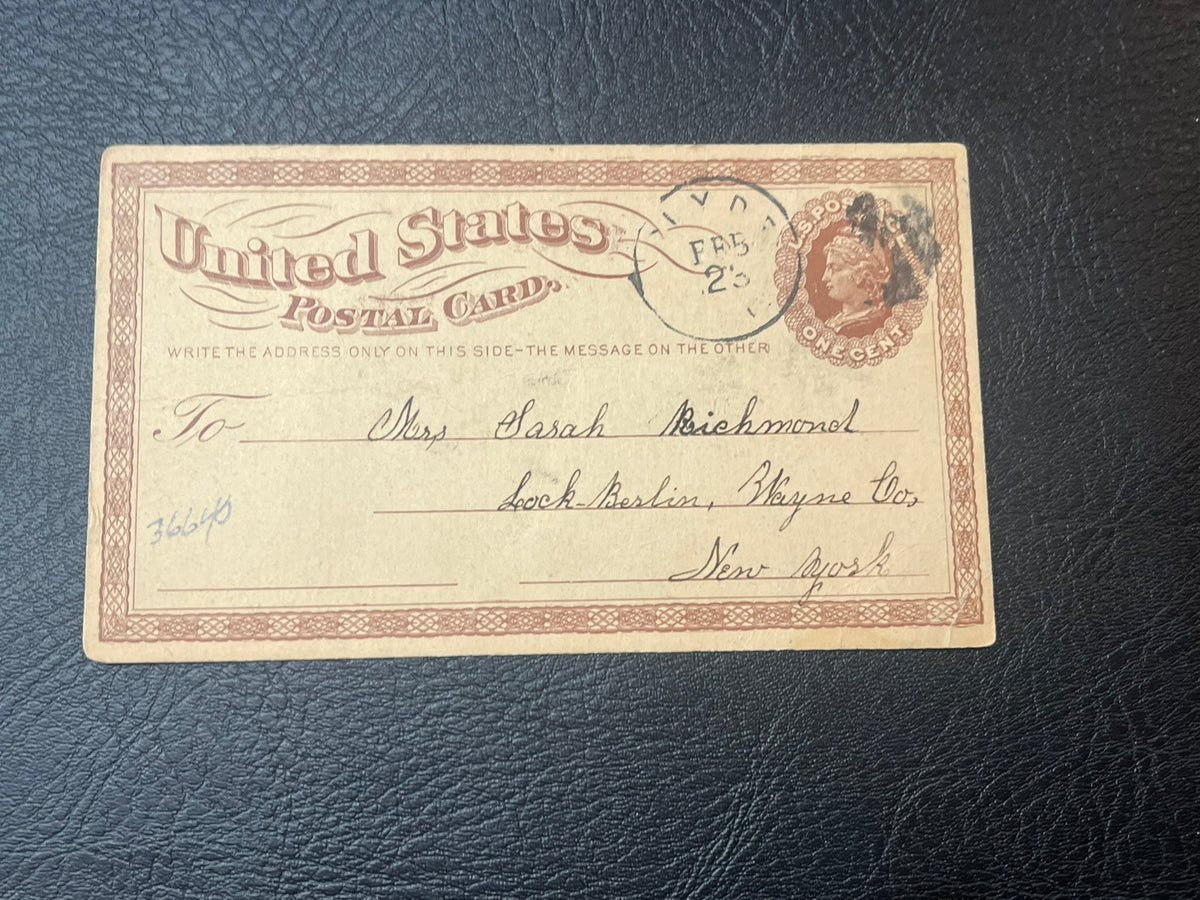 1873 1c Brown Postal Card