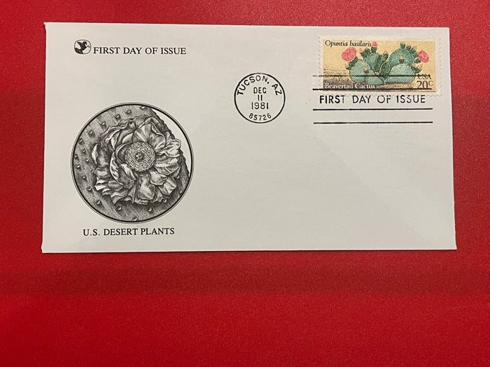 U.S. Desert Plants Beavertail Cactus FDC