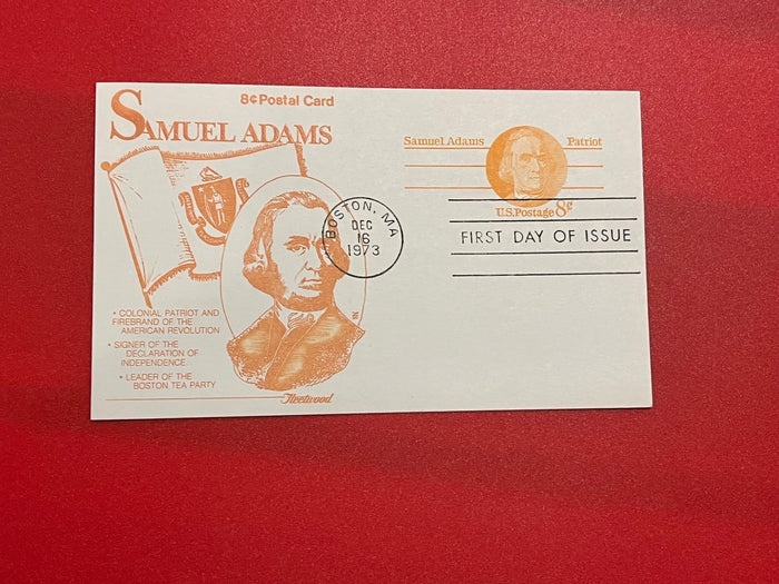8c Samuel Adams Postcard FDC