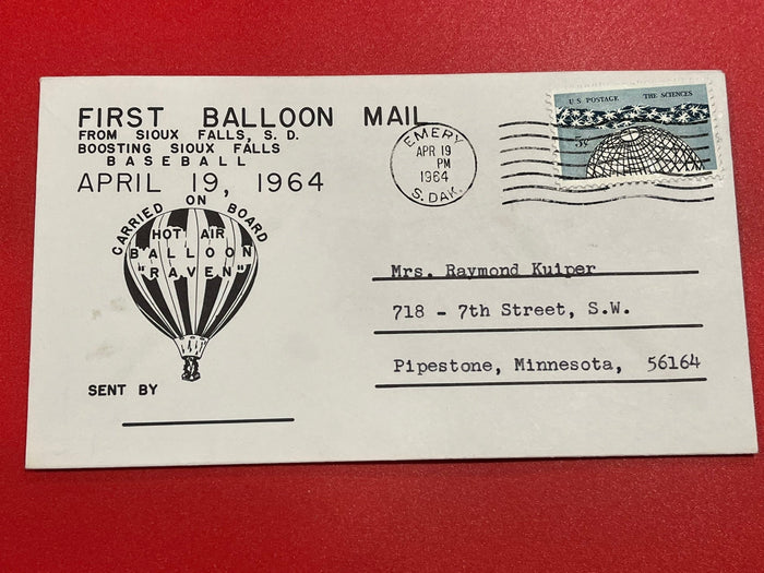 First Baloon Mail FDC