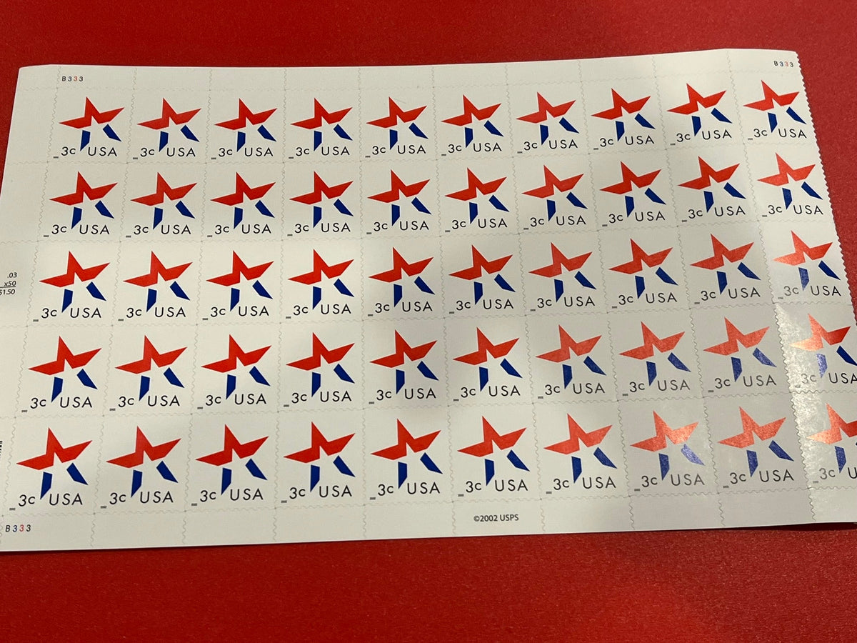 2002 3c Star -  Mint Sheet